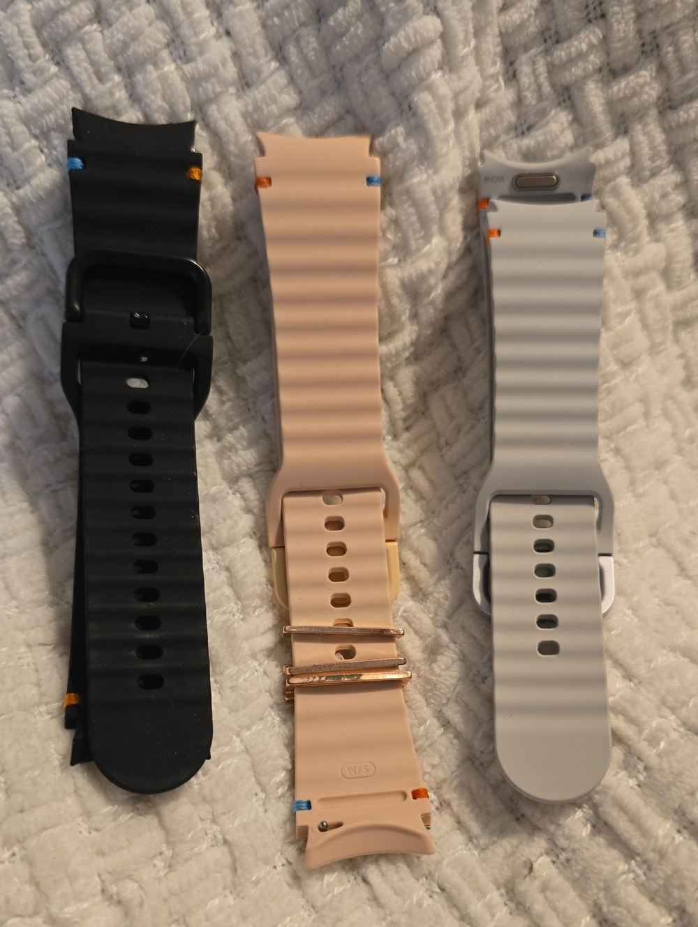 Silicone Replacement Watch Bands - Black, Blush, Light Gray